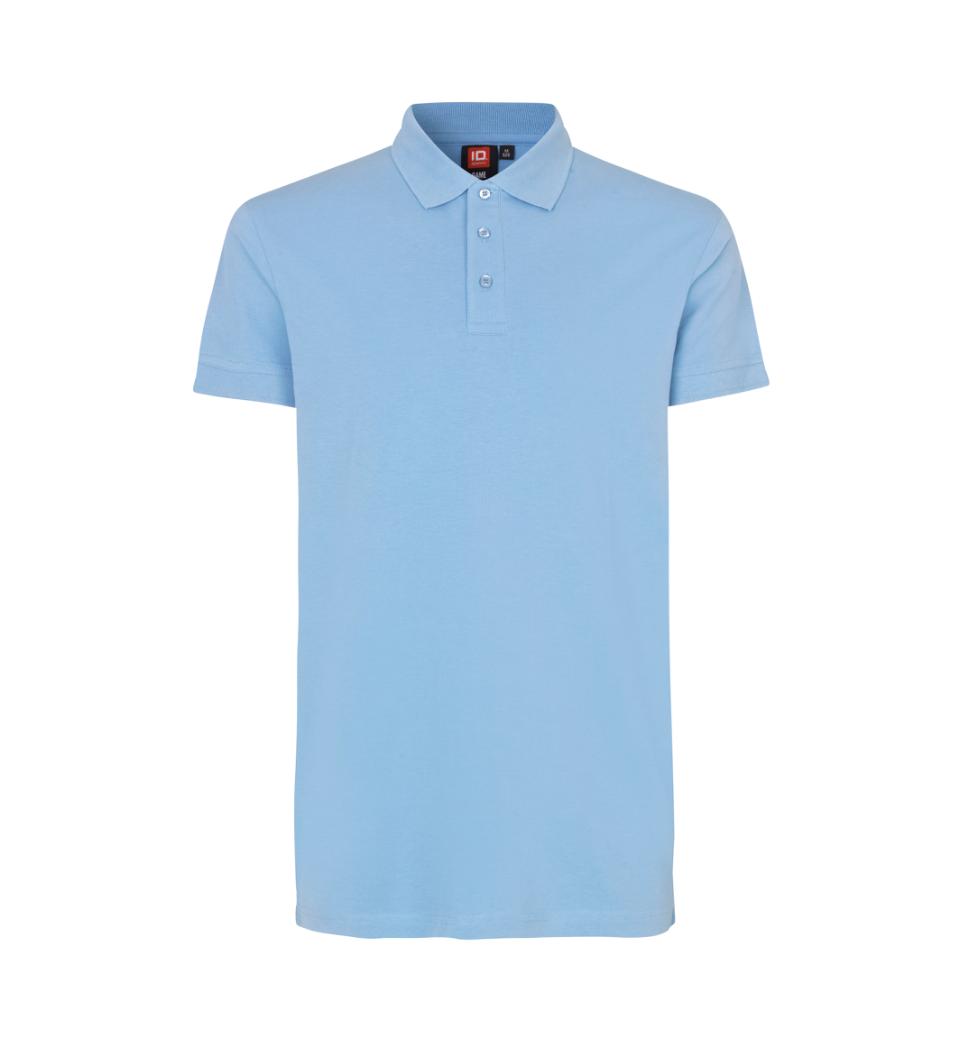 Stretch Poloshirt - Herre - Lys blå - ID 0525 - Modekompagniet.dk