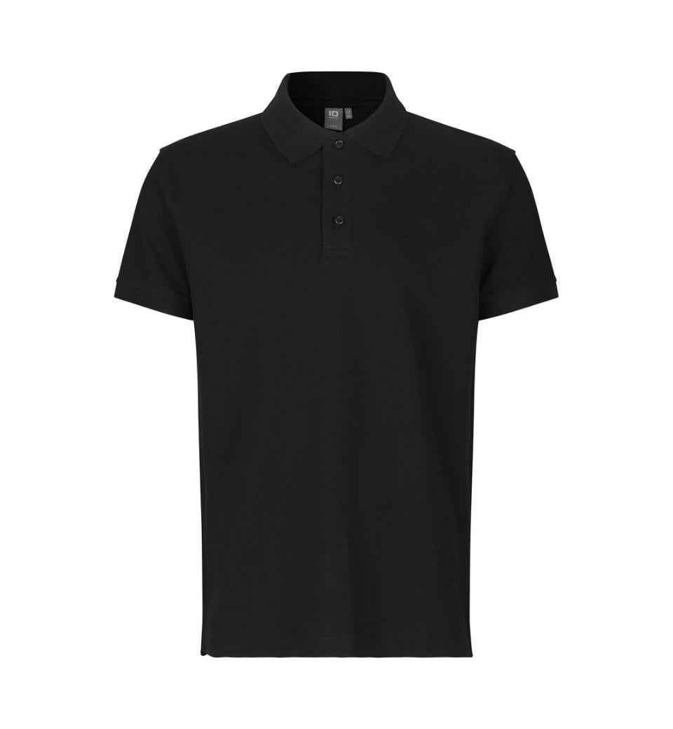 Stretch Poloshirt - Herre - Sort - ID 0525 - Modekompagniet.dk
