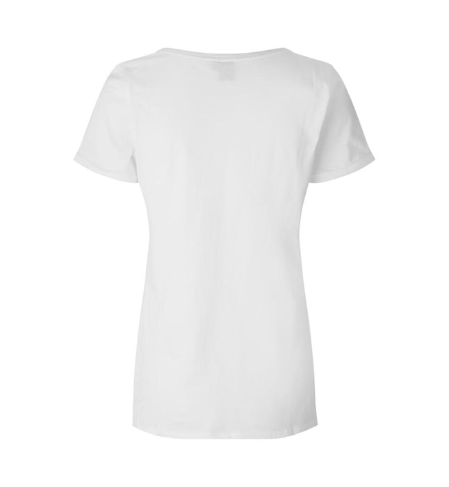 V-neck T-shirt - Dame - Hvid - ID0543 - Modekompagniet.dk