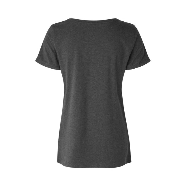 V-neck T-shirt - Dame - Mørk grå - ID 0543 - Modekompagniet.dk