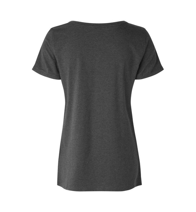 V-neck T-shirt - Dame - Mørk grå - ID 0543 - Modekompagniet.dk