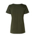 V-neck T-shirt - Dame - Oliven - ID 0543 - Modekompagniet.dk