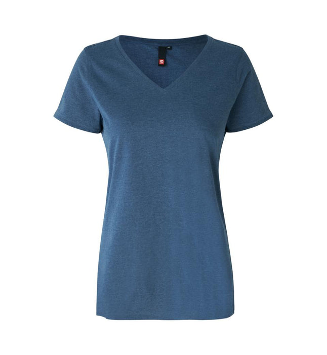 V-neck T-shirt - Dame - Blå - ID 0543 - Modekompagniet.dk