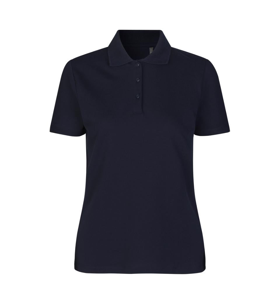 Økologisk Poloshirt - Dame - Navy - ID 0587 - Modekompagniet.dk