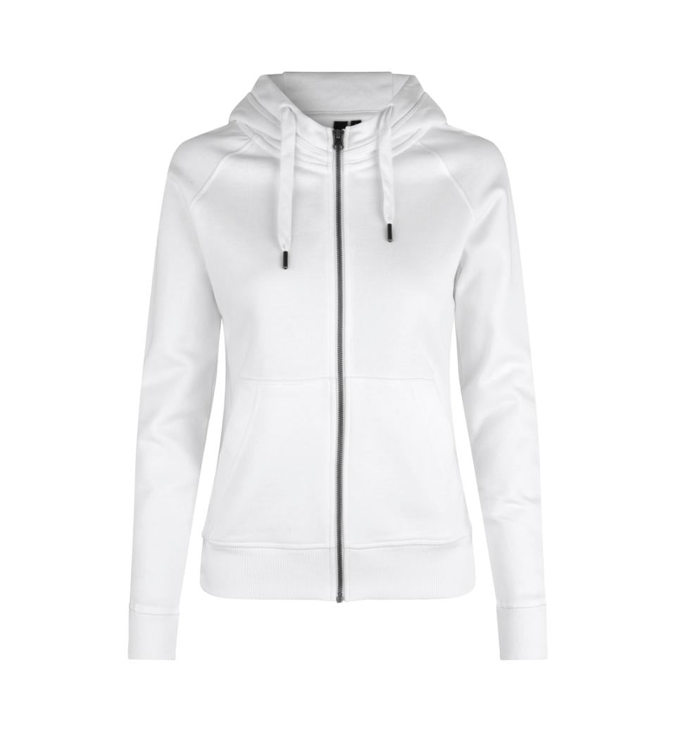 CORE Hoodie med lynlås - Dame - Hvid - ID 0639 - Modekompagniet.dk