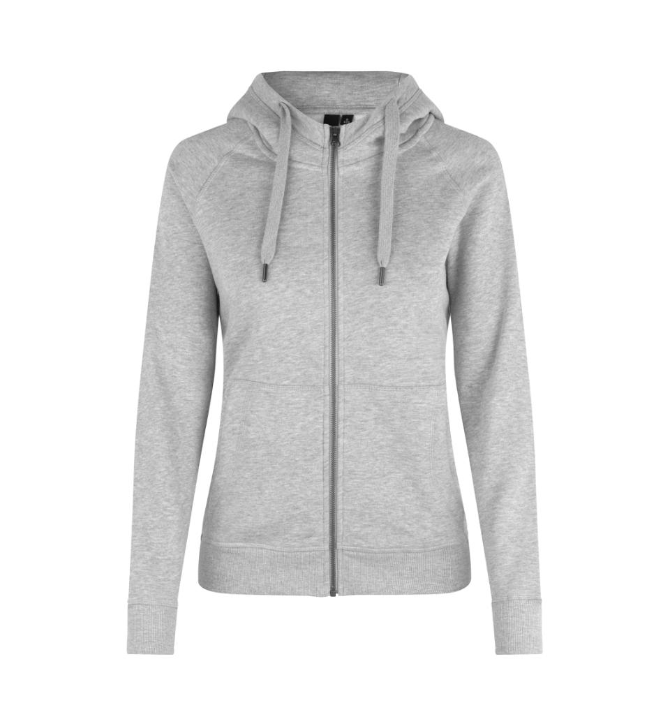 CORE Hoodie med lynlås - Dame - Grå - ID 0639 - Modekompagniet.dk
