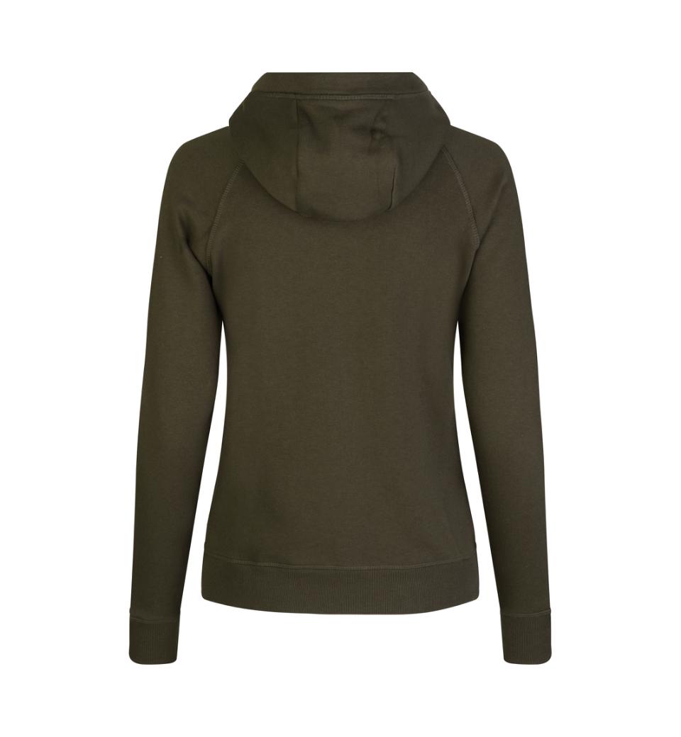 CORE Hoodie med lynlås - Dame - Oliven - ID 0639 - Modekompagniet.dk