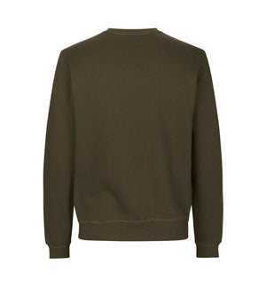 Økologisk O-hals sweatshirt - Herre - Oliven - ID 0682 - Modekompagniet.dk