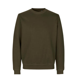 Økologisk O-hals sweatshirt - Herre - Oliven - ID 0682 - Modekompagniet.dk
