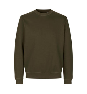 Økologisk O-hals sweatshirt - Herre - Oliven - ID 0682 - Modekompagniet.dk