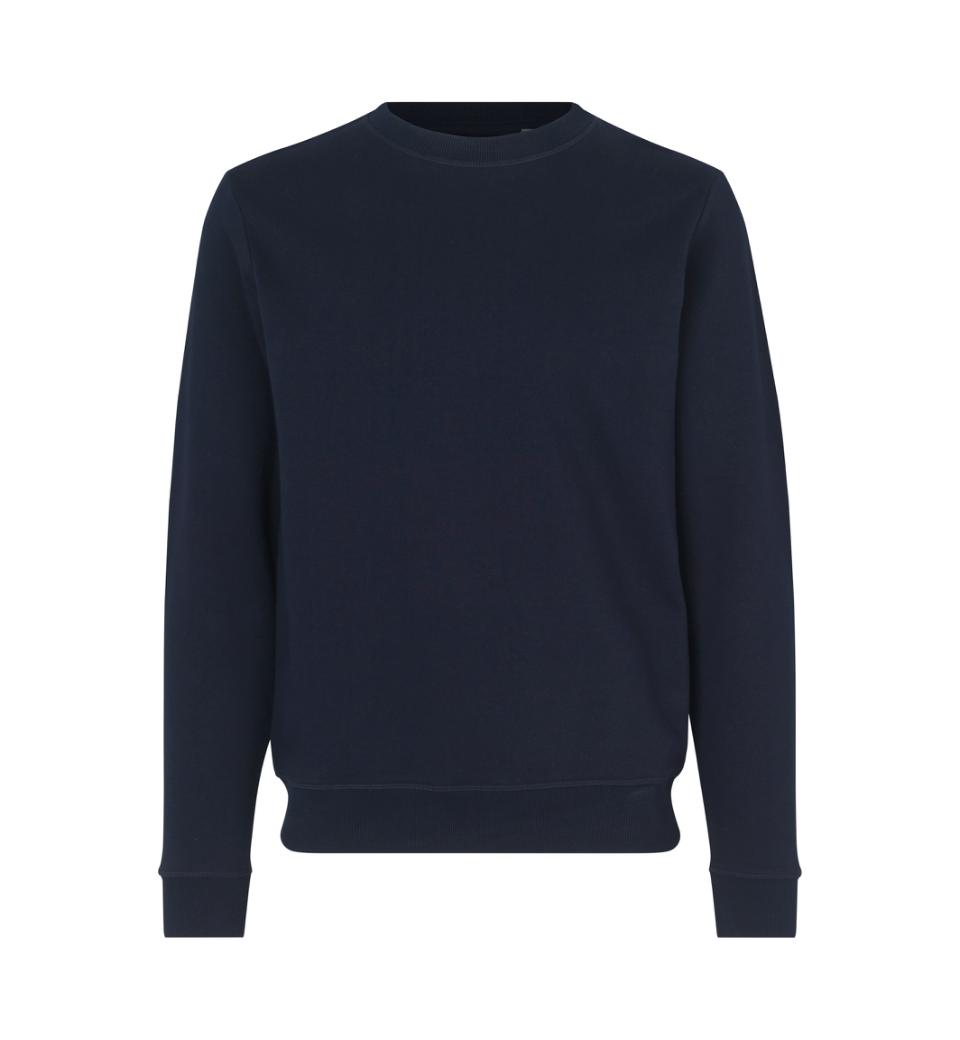 Økologisk O-hals sweatshirt - Herre - Navy - ID 0682 - Modekompagniet.dk