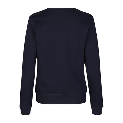 Økologisk O-hals sweatshirt - Dame - Navy - ID 0683 - Modekompagniet.dk