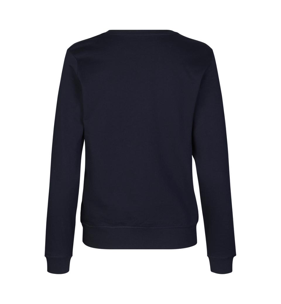 Økologisk O-hals sweatshirt - Dame - Navy - ID 0683 - Modekompagniet.dk