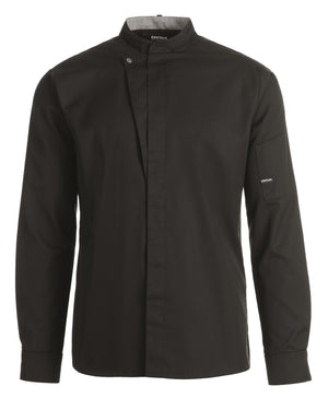KOKKE-/SERVICEJAKKE LANG ARM - Herre/ dame - Sort - 23515 - Modekompagniet.dk