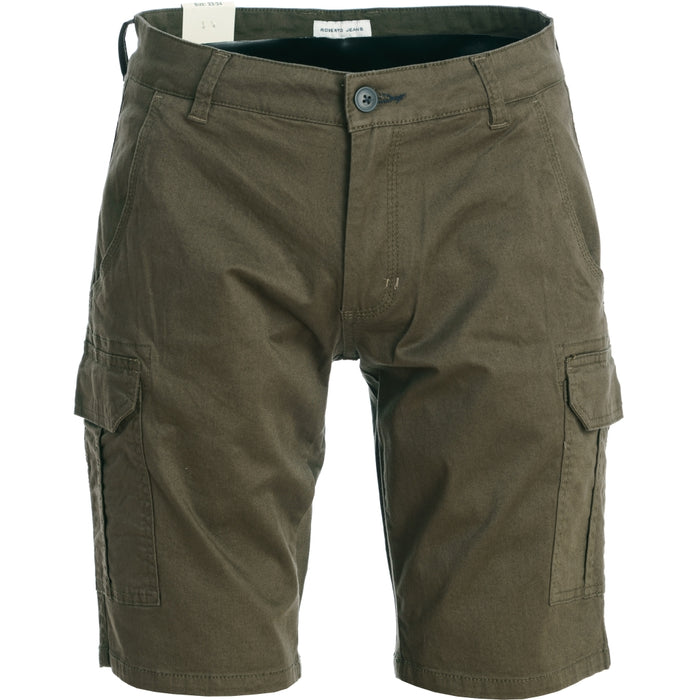 Cargo Bomuld Shorts, Oliven Grøn - Roberto Jeans Eli 30095