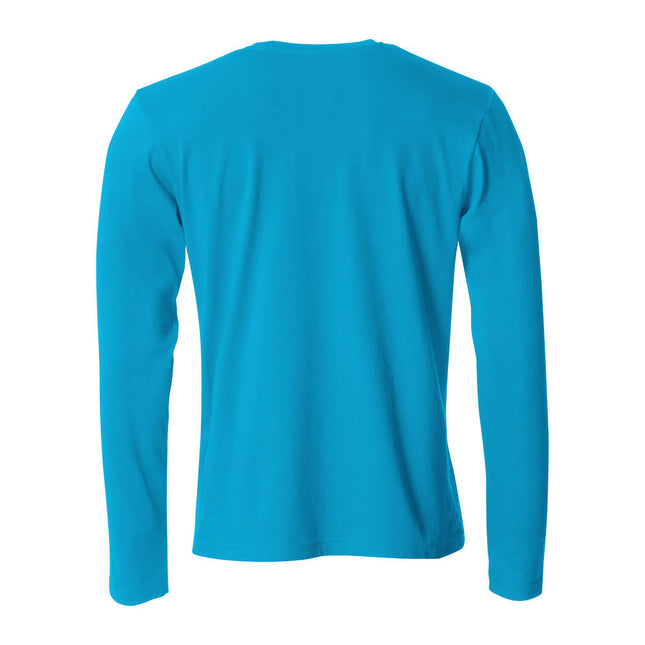 Basic T-shirt med langeærmer - Tyrkis - Clique 029033 - Modekompagniet.dk