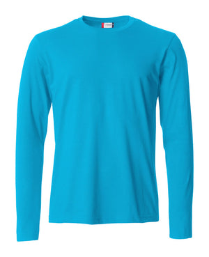 Basic T-shirt med langeærmer - Tyrkis - Clique 029033 - Modekompagniet.dk