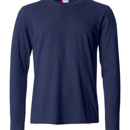 Basic T-shirt med langeærmer - Navy Blå - Clique 029033 - Modekompagniet.dk