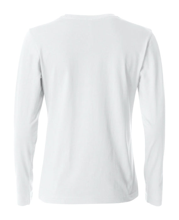 indsats Økonomi indendørs Basic Dame T-shirt med langeærmer - Hvid - Clique 029034 | Modekompagniet.dk