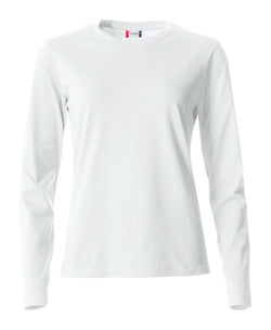 Basic Dame T-shirt med langeærmer - Hvid - Clique 029034 - Modekompagniet.dk