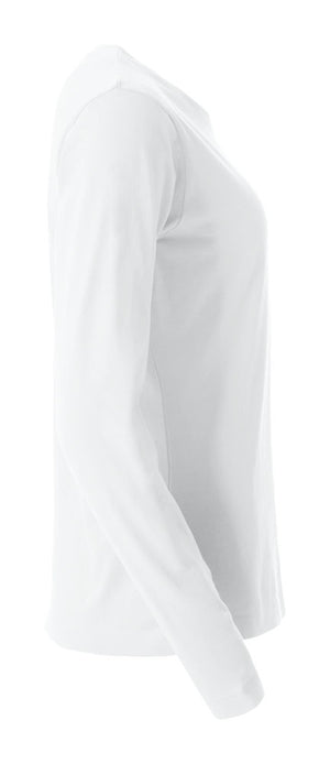 Basic Dame T-shirt med langeærmer - Hvid - Clique 029034 - Modekompagniet.dk