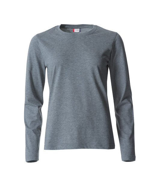 Basic Dame T-shirt med langeærmer - Grå - Clique 029034 - Modekompagniet.dk