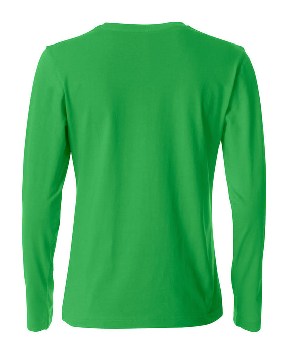 Basic Dame T-shirt med langeærmer - Grøn - Clique 029034 - Modekompagniet.dk