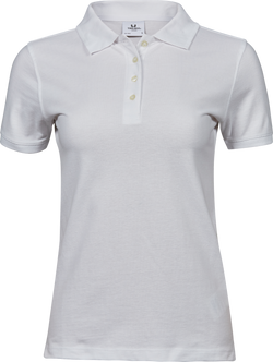 Heavy polo - Dame - Hvid - Style 1401 - Modekompagniet.dk