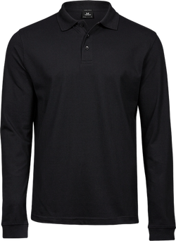 Luxury stretch langærmet polo - Herre - Sort - Style 1406 Teejays - Modekompagniet.dk