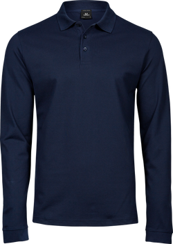 Luxury stretch langærmet polo - Herre - Navy - Style 1406 Teejays - Modekompagniet.dk