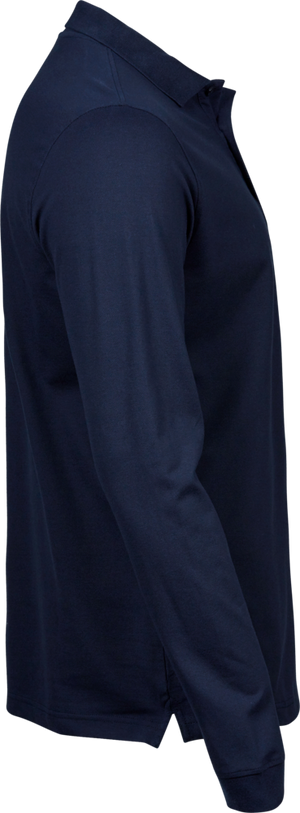 Luxury stretch langærmet polo - Herre - Navy - Style 1406 Teejays - Modekompagniet.dk