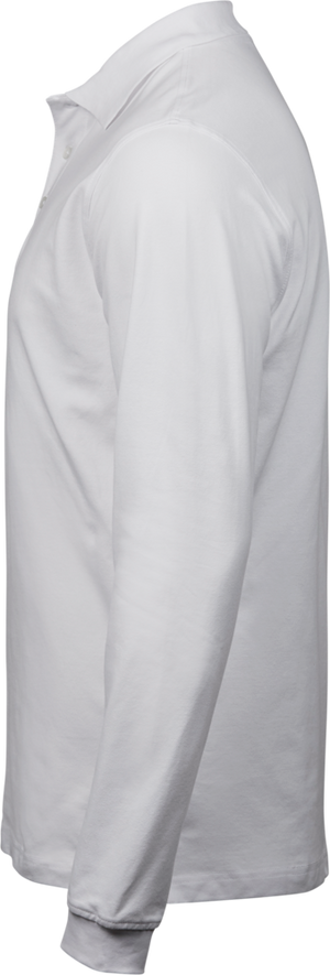 Luxury stretch langærmet polo - Herre - Hvid - Style 1406 Teejays - Modekompagniet.dk