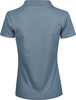 Luxury stretch v-neck polo - Dame - Blå - Style 1409 - Modekompagniet.dk