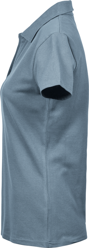 Luxury stretch v-neck polo - Dame - Blå - Style 1409 - Modekompagniet.dk