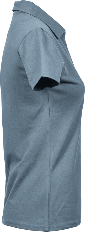 Luxury stretch v-neck polo - Dame - Blå - Style 1409 - Modekompagniet.dk