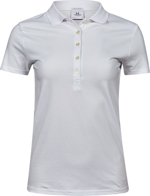 Luxury Stretch Dame Polo - Hvid - Teejays 145