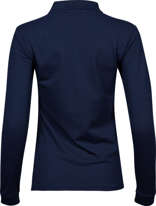 Luxury stretch long sleeve polo - Dame - Navy - Style 146 - Modekompagniet.dk