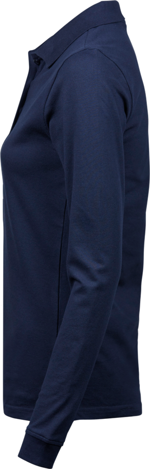 Luxury stretch long sleeve polo - Dame - Navy - Style 146 - Modekompagniet.dk