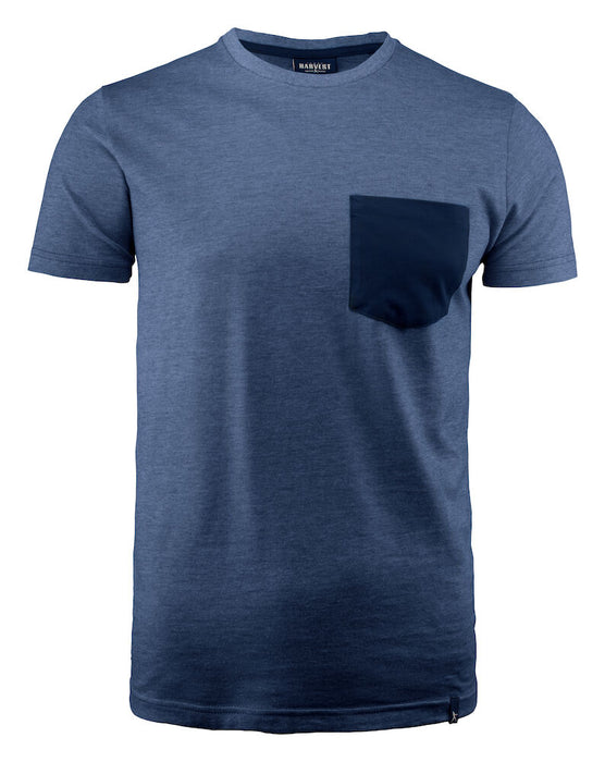 Portwillow T-shirt med brystlomme Herre, Mørk Blå - James Harvest 2114008