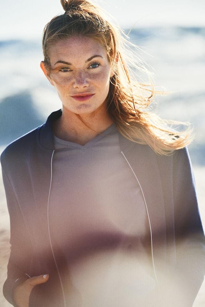 Heavy V-neck Dame - Blå - Printer 2264025