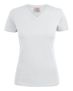 Heavy V-neck Dame - Hvid - Printer 2264025