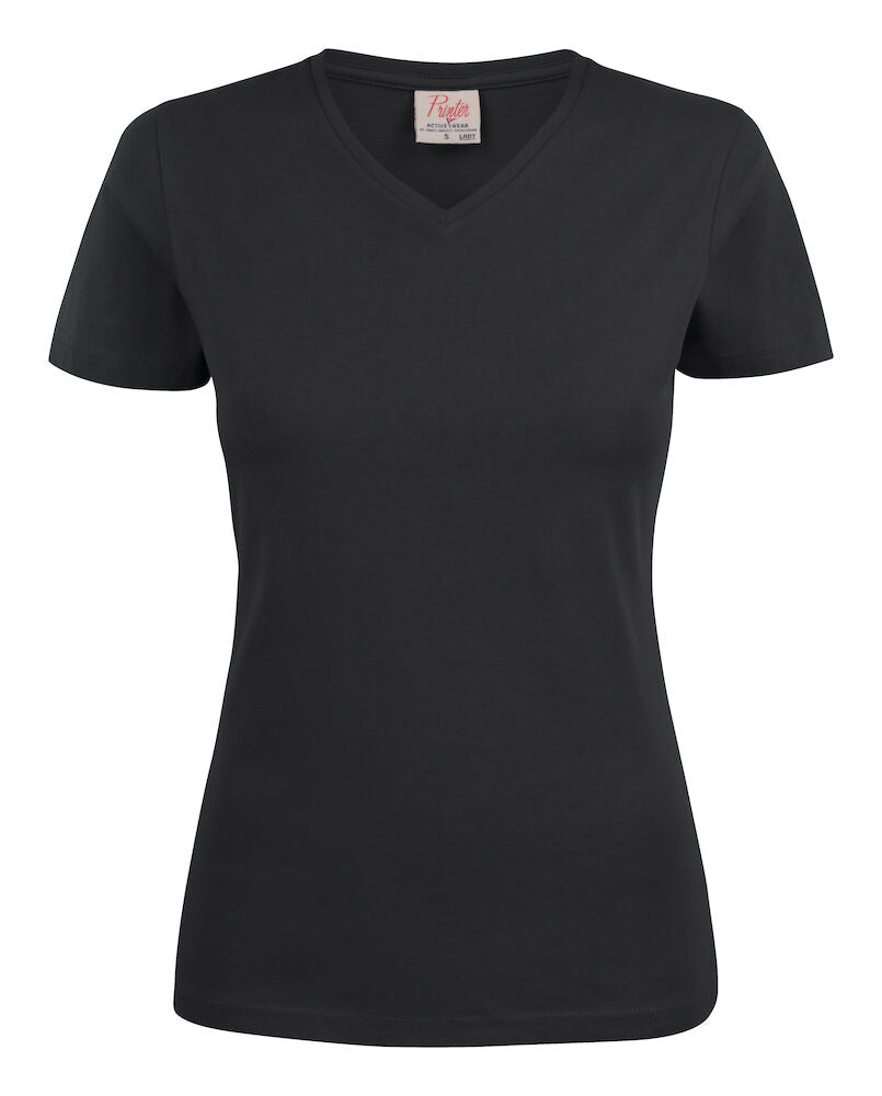 Heavy V-neck Dame - Sort - Printer 2264025