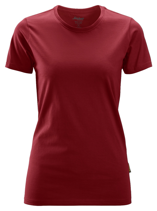 Dame T-shirt økologisk bomuld - Rød -Snickers 2516 - Modekompagniet.dk