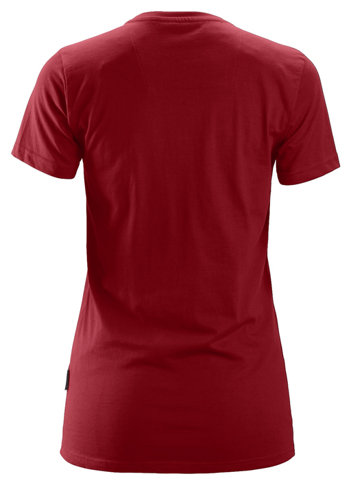 Dame T-shirt økologisk bomuld - Rød -Snickers 2516 - Modekompagniet.dk