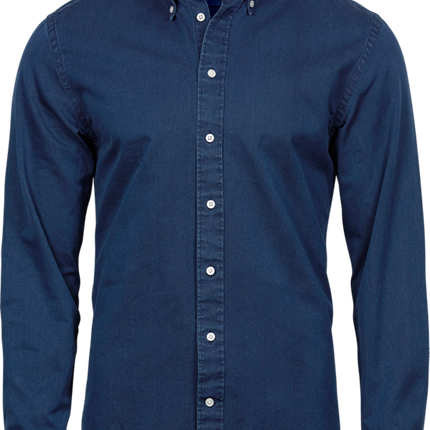 Casual twill shirt - Herre - Denim - Style 4002 - Modekompagniet.dk
