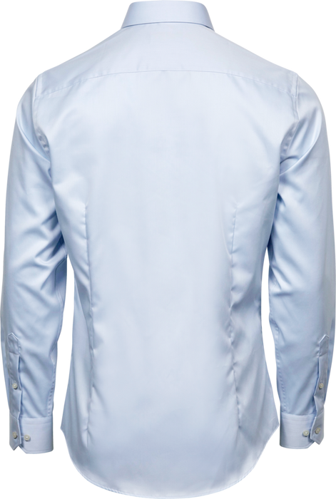 Luxury shirt comfort fit - Herre - Blå med blanke knapper - Style 4020 - Modekompagniet.dk