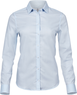 Stretch luxury shirt - Dame - Blå - Style 4025 - Modekompagniet.dk