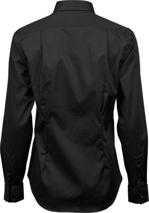 Stretch luxury shirt - Dame - Sort - Style 4025 - Modekompagniet.dk