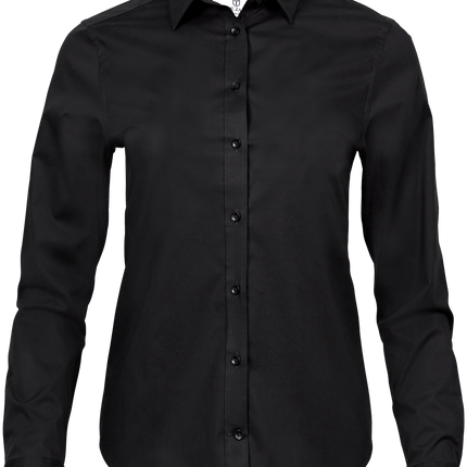 Stretch luxury shirt - Dame - Sort - Style 4025 - Modekompagniet.dk