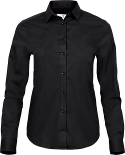 Stretch luxury shirt - Dame - Sort - Style 4025 - Modekompagniet.dk